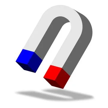 Magnet vector with isolated white background. Stock Illustration