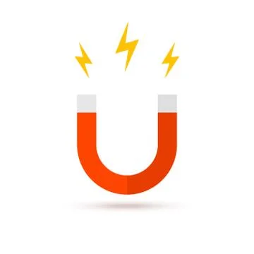 Magnet vector logo icon. Electromagnetic fieldd business attract concept Stock Illustration