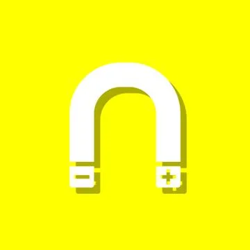 Magnet white icon with shadow Stock Illustration
