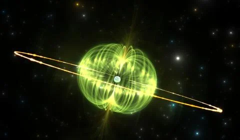 Magnetar or neutron star with extremely powerful magnetic field Stock Illustration