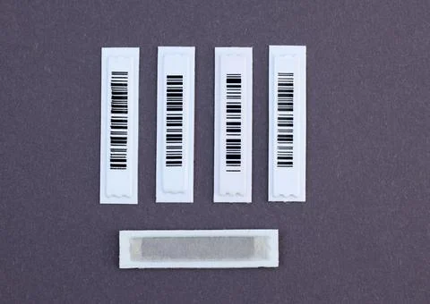Magnetic AM label with barcode Stock Photos
