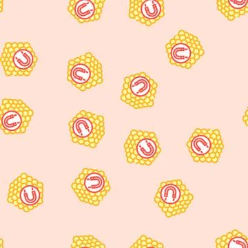 Magnetic balls fidget toy vector seamless pattern 库存插图