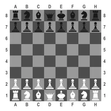 Magnetic Chess on a Chess Board. Vector illustration Stock Illustration