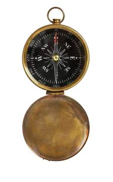 Magnetic compass isolated Stock Photos