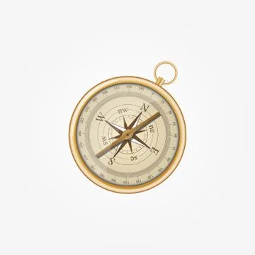 Magnetic compass isolated on transparent background. Art design Stock Illustration