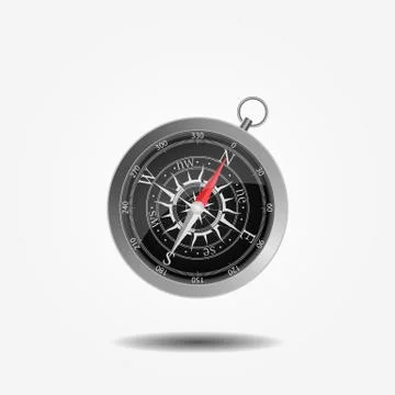 Magnetic compass isolated on transparent background. Art design Stock Illustration