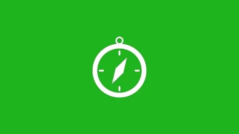 Magnetic compass motion graphics with green screen background Stock Footage 134323273