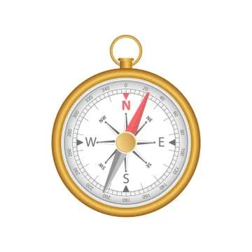 Magnetic compass vector illustration isolated on white background. Stock Illustration