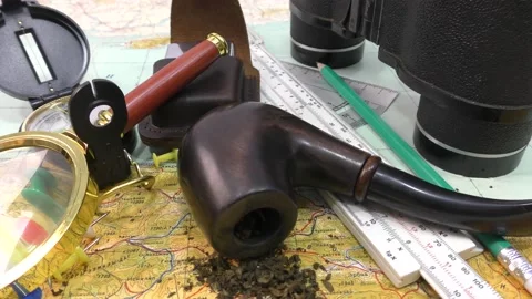 A magnetic compass, where it is used as a navigation tool, and a map are necessa Stock Footage 133189707