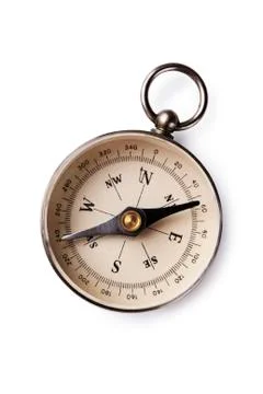 Magnetic compass on white Stock Photos