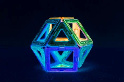 Magnetic constructor toy. toned Foto stock