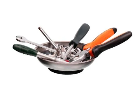 Magnetic dish with tools Stock Photos