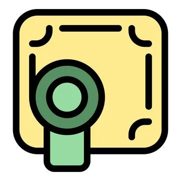 Magnetic diskette saving data with a green lock securing information Stock Illustration