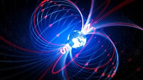 Magnetic Earth Background Illustrazione stock