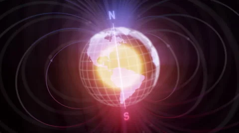 Magnetic field of Earth Stock Footage