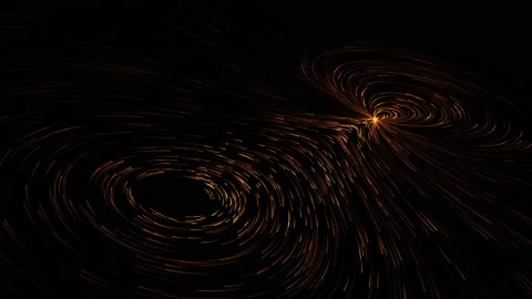 Magnetic field lines between the two poles Stock Footage 229969108