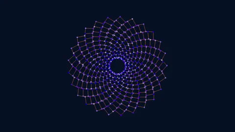 Magnetic field visualization lines of force in a centered field Stock Footage 258902124