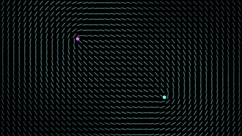 Magnetic field wave lines on black background 4K Stock Footage 337120049