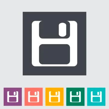 Magnetic floppy disc flat icon. Stock Illustration