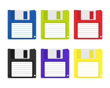 Magnetic floppy disc. Flat icon. Vector stock illustration. イラスト素材