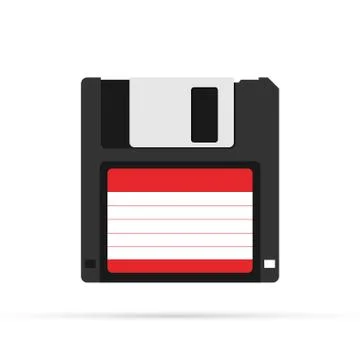 Magnetic floppy disc. Flat icon. Vector stock illustration. Stock Illustration