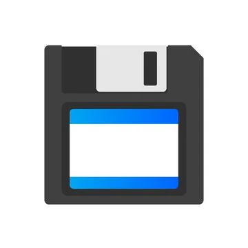Magnetic floppy disc. Flat icon. Stock Illustration