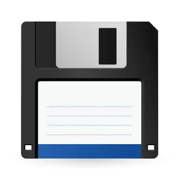 Magnetic floppy disc icon for computer data storage Stock Illustration