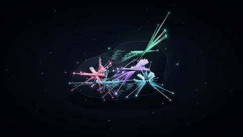 Magnetic Fluid Sculpture Loop - Neon Glowing Particle Backdrop 動画素材 341868916