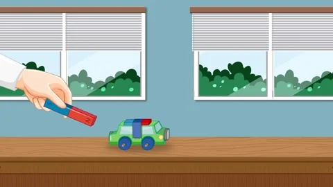 Magnetic Force Experiment with Toy Car Stock Footage 249041003