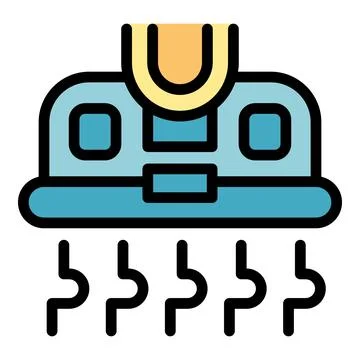 Magnetic head disk drive reading data from platters Stock Illustration