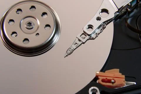Magnetic head of the information storage device closeup Stock Photos