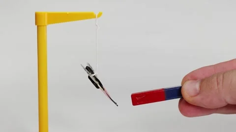 Magnetic interaction of a butterfly model shows basic physics principle dem.. Stock Footage 332826873