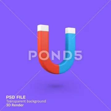 Magnetic isolated 3d render icon illustration PSD 템플릿