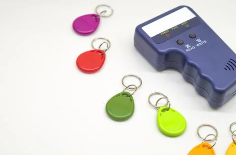 Magnetic key programmer. Duplicator for intercom keys. Electronic equipment for Stock Photos