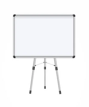 Magnetic marker whiteboard realistic Empty whiteboard with marker pens and Illustrazione stock