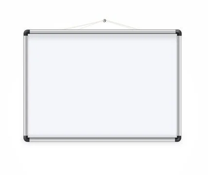 Magnetic marker whiteboard realistic Empty whiteboard with marker pens and Stock Illustration