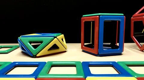 Magnetic multi-colored constructor for children Stock Photos