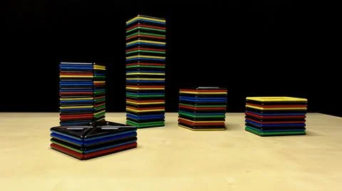 Magnetic multi-colored constructor for children Stock Photos
