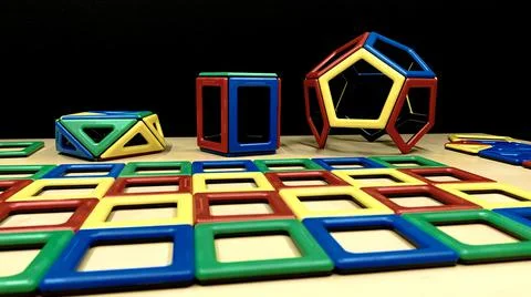 Magnetic multi-colored constructor for children Stock Photos