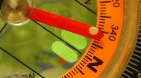 Magnetic needle of the compass Stock Footage 59543317