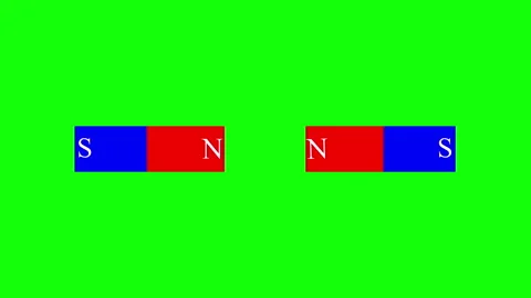 Magnetic Repulsion Physics Animation on Green Screen Vídeos de archivo 334356917