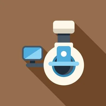 Magnetic resonance imaging scanner creating cross section image with modern Illustrazione stock