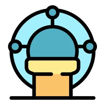 Magnetic resonance imaging scanner performing brain scan Stock Illustration