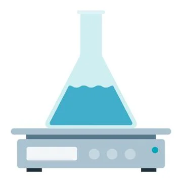 Magnetic stirrer with conical flask vector icon flat isolated Stock Illustration