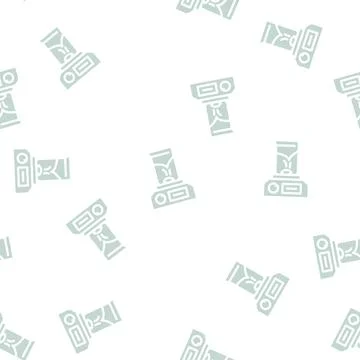 Magnetic stirrer glyph vector seamless pattern 스톡 일러스트