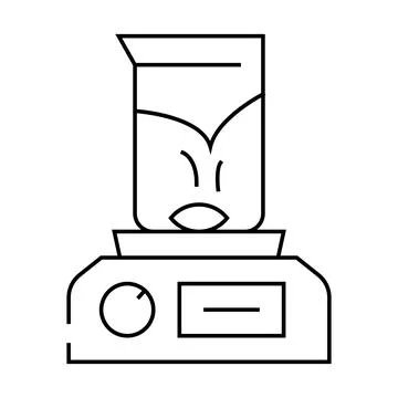 Magnetic stirrer line icon vector illustration Illustrazione stock