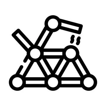 Magnetic toy line icon vector illustration flat Stock Illustration