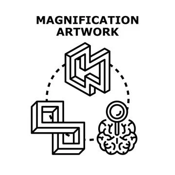 Magnification artwork concept for creative thought process イラスト素材