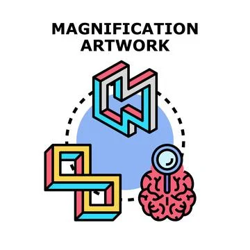 Magnification artwork concept for creative thought process イラスト素材