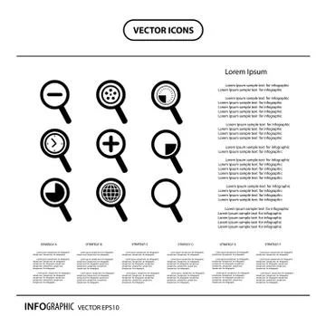 Magnification icon for searching web Stock Illustration